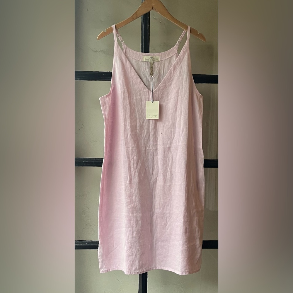 Sweet Blush Pink Pure Linen Crown Linen Designs Dress